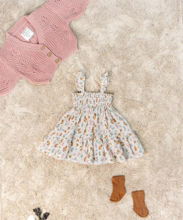 Geweven jurkje met koraalprint - Fiber