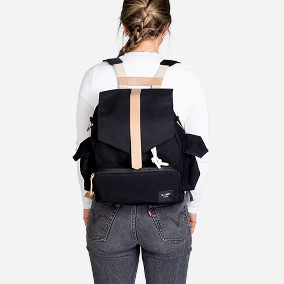 Ransel Diaper Bag - Black/Classic Vegan - KAOS