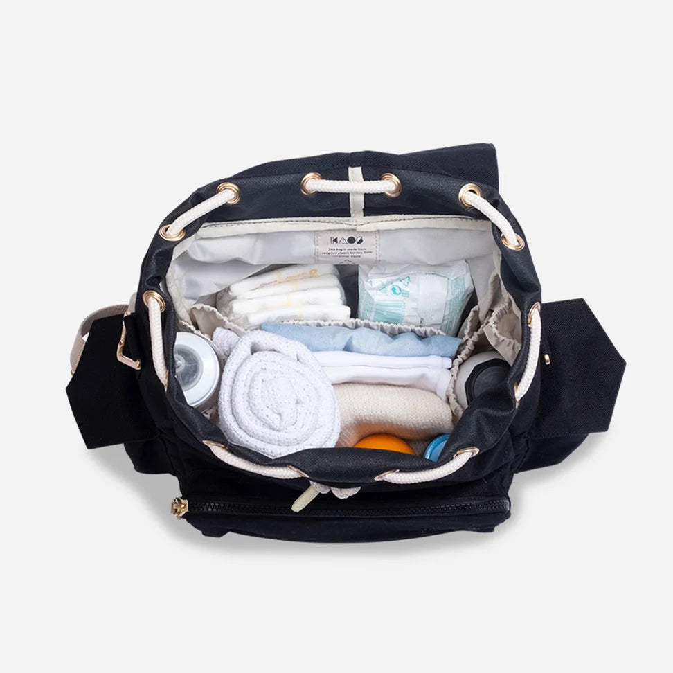 Ransel Diaper Bag - Black/Classic Vegan - KAOS