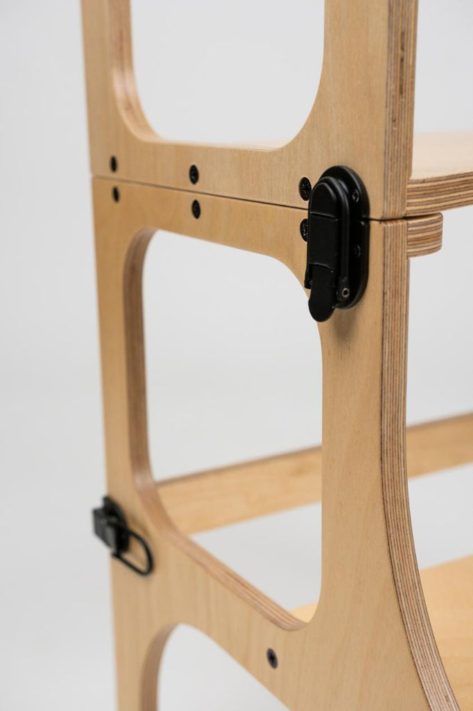 Wooden Learning Tower Step 'n sit - Natural with black - Ette Tete
