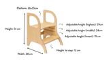 Marchepied réglable en bois Miimo - Blanc - Ette Tete