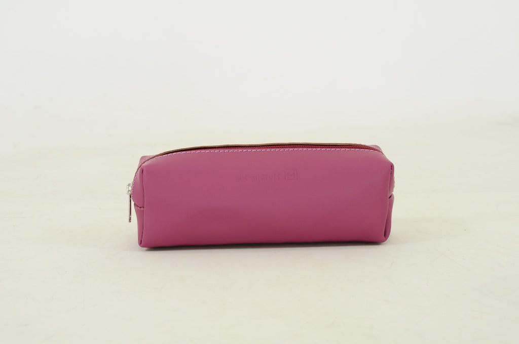 Lederen pennenzak - Plum
