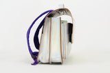 Lederen schooltas met magneetsluiting - Silver