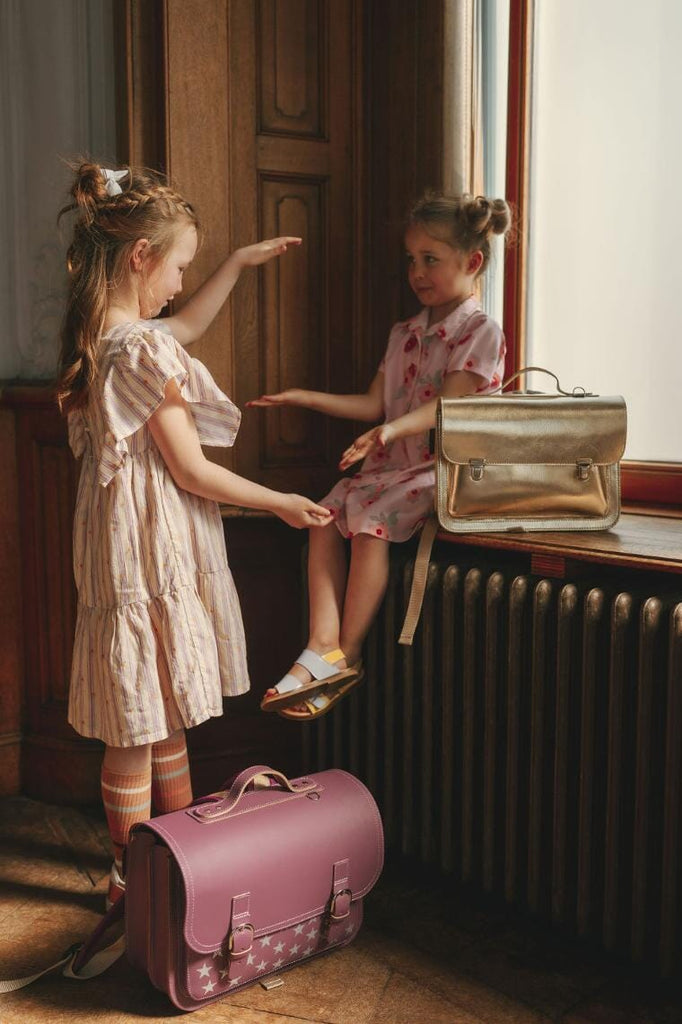 Lederen kleutertas - Gold