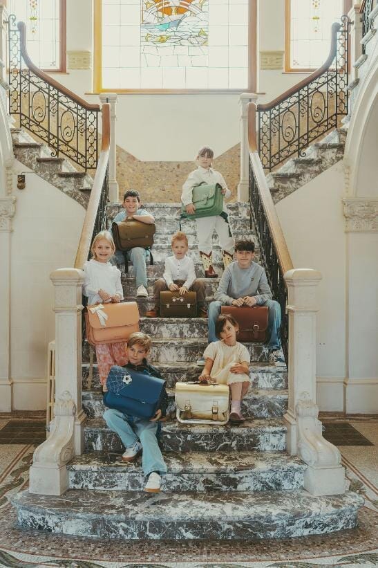 Lederen kleutertas - Car Moss