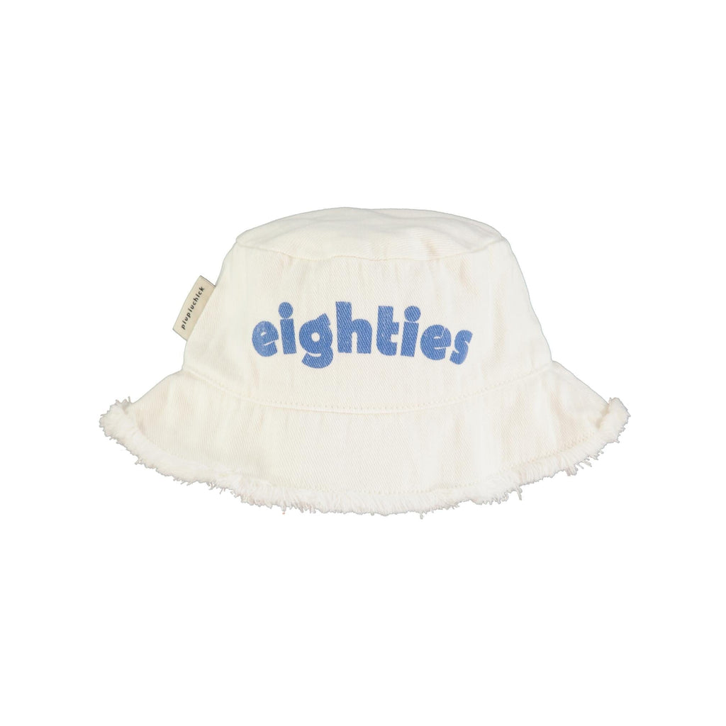 Vissershoedje - wit met "eighties" print