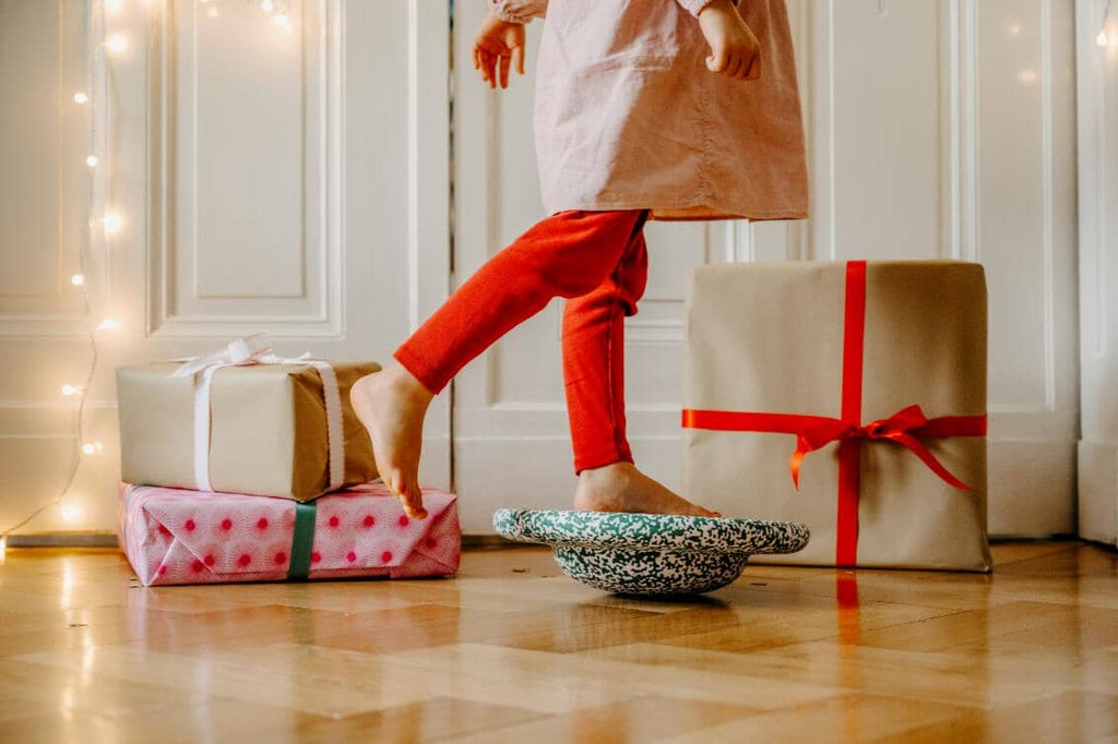 Balance board - Dark green & Blush