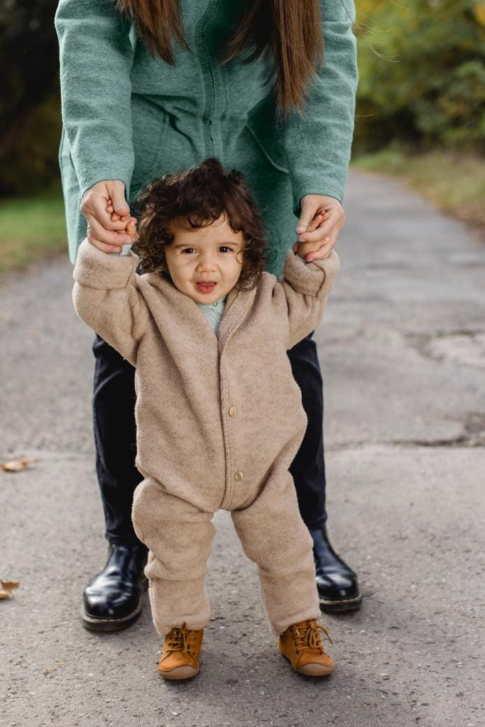 Wollen onesie - Sand Mélange - Engel Natur