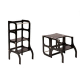 Wooden learning tower Step'n sit - Black with silver - Ette Tete