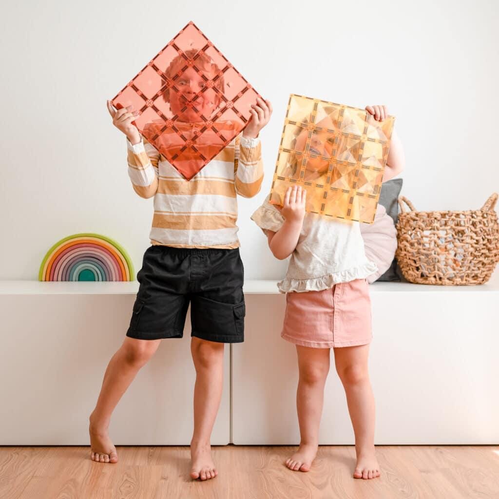 2 Stück - Pastell Zitrone & Pfirsich - Grundplattenpaket - CONNETIX