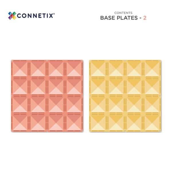 2 Stück - Pastell Zitrone & Pfirsich - Grundplattenpaket - CONNETIX