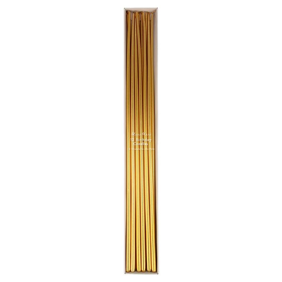 Lange gouden conische kaarsen