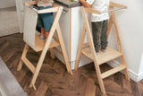 Opvouwbare & verstelbare leertoren Step'n'Fold - Naturel - Ette Tete