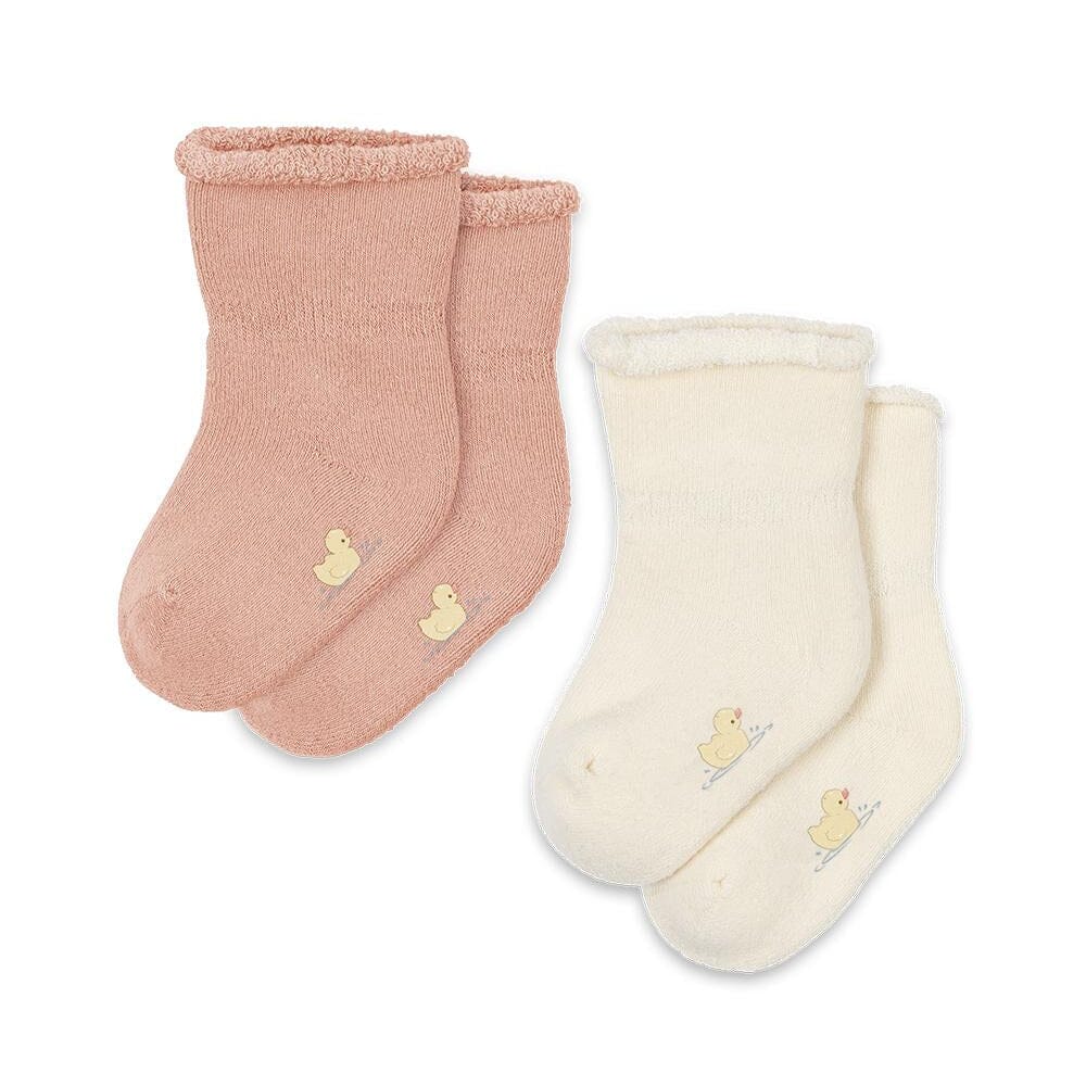 2-pack terry sokken - Cameo Rose