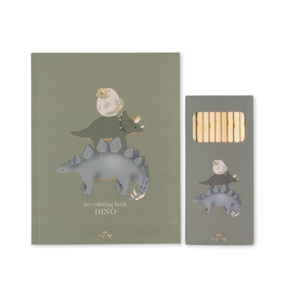 Kleurboek met kleurpotloden - Dino