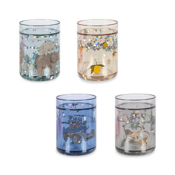 Glitterbekers 4-pack - Blue mix