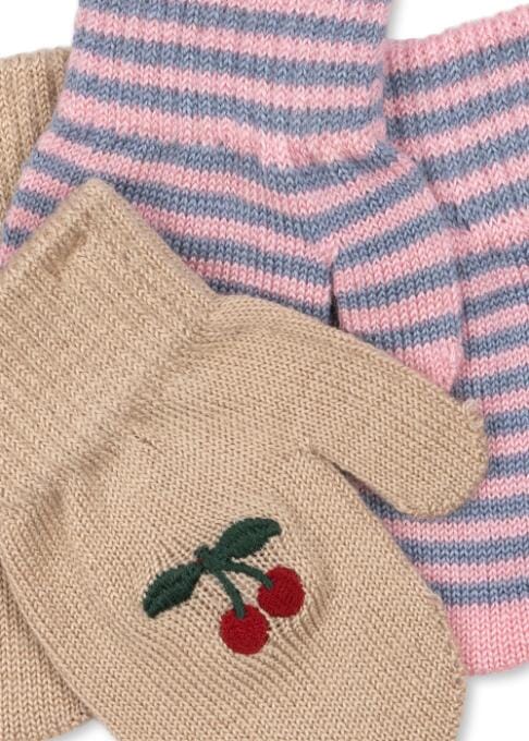 Filla wanten - Cherry/Stripe