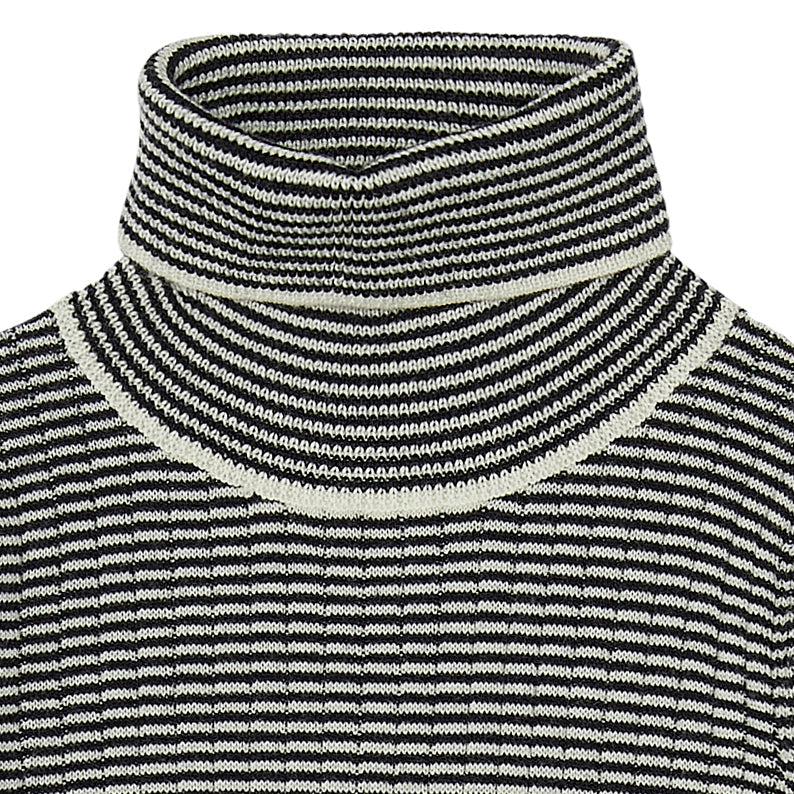 Rolkraag trui - ecru/dark navy - FUB
