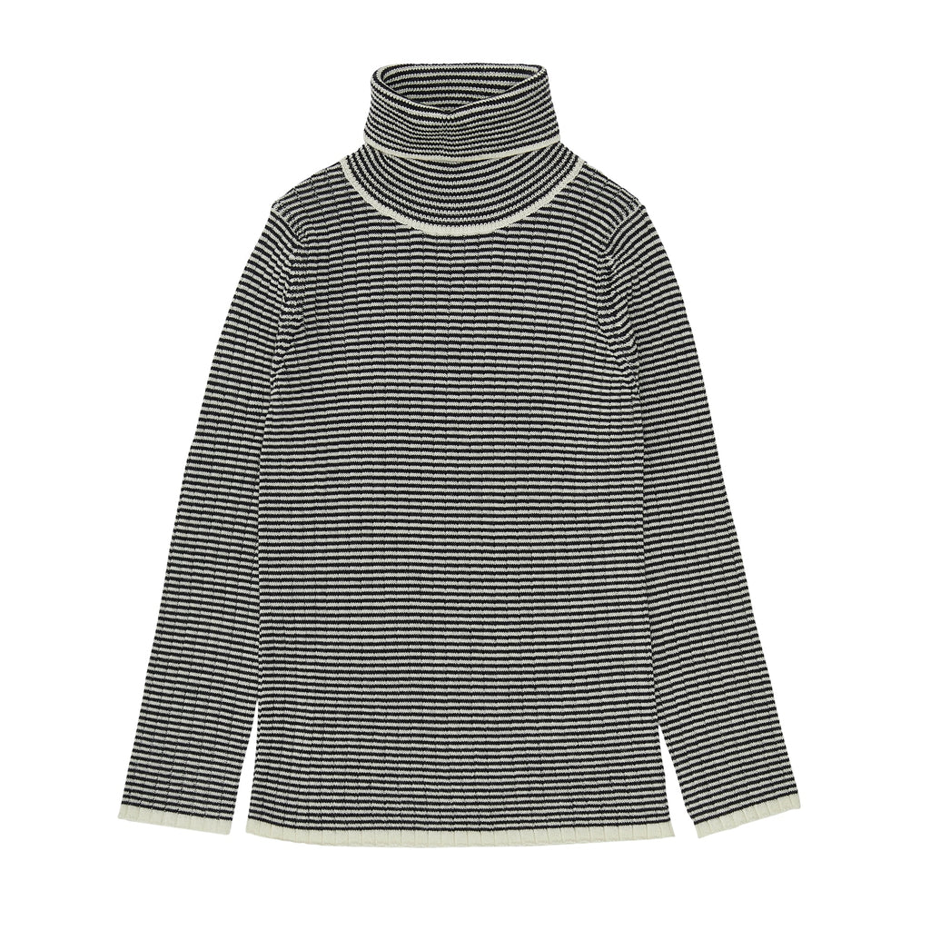 Rolkraag trui - ecru/dark navy - FUB