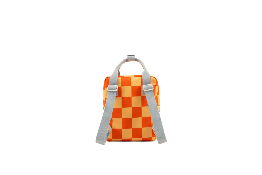 Rugzak small - Farmhouse checkerboard pear jam + ladybird red - Sticky Lemon