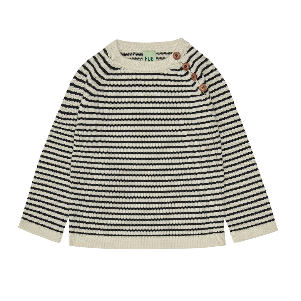 Sweater - ecru/dark navy - FUB