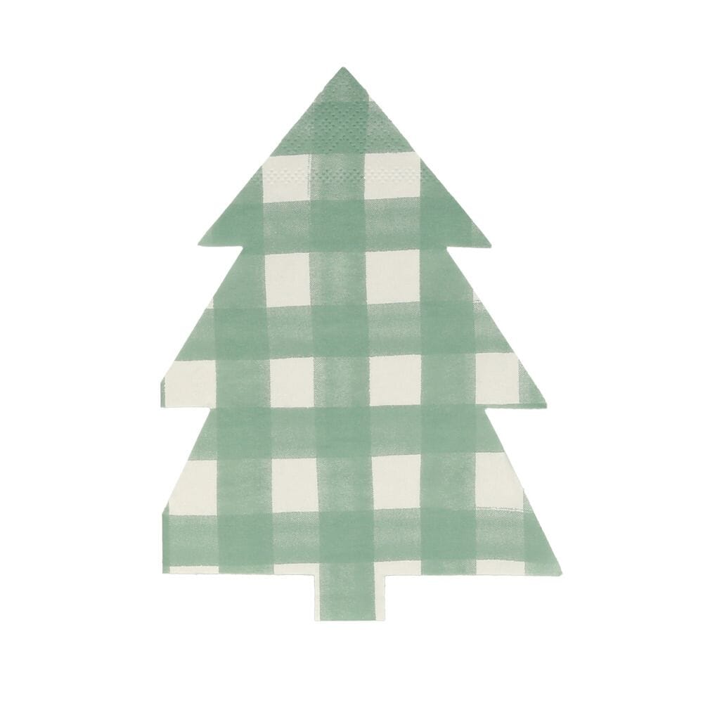 Serviettes sapin de Noël - Carreaux Vichy - Meri Meri
