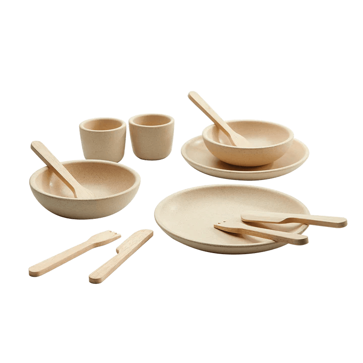 tableware set - houten tafelgerei - plantoys