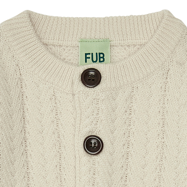 Baby structure cardigan - ecru -FUB
