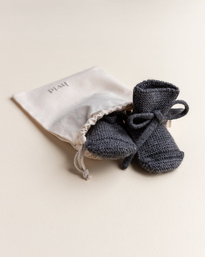 Booties - Charcoal - Hvid