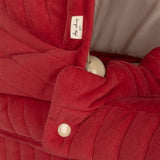 Doll pram - Ribfluweel rood poppenwagen - Konges Slojd