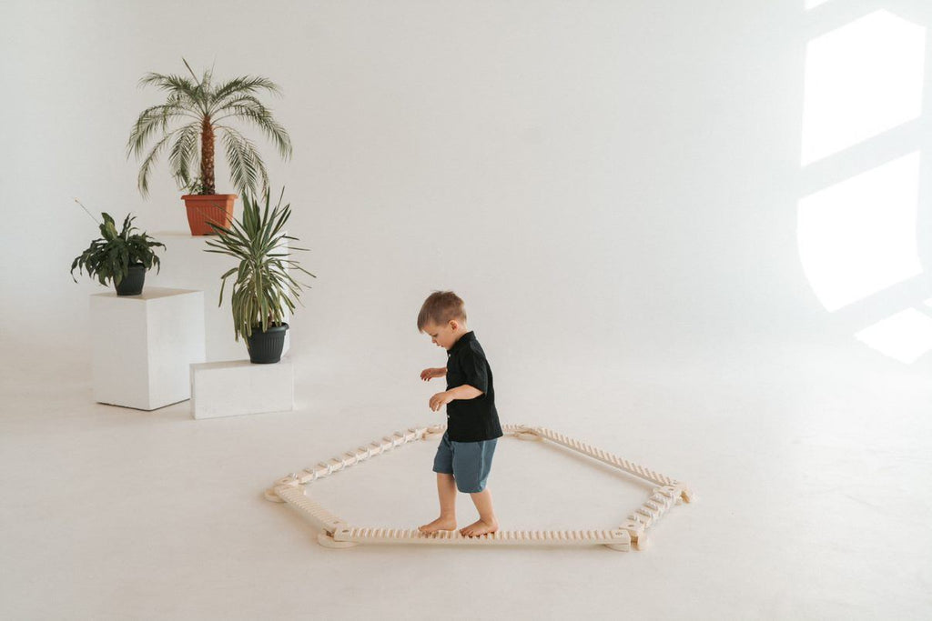 Schwebebalken aus Holz - Schwebebalken TipiToo maxi - Elfenbeinweiß - Ette Tete