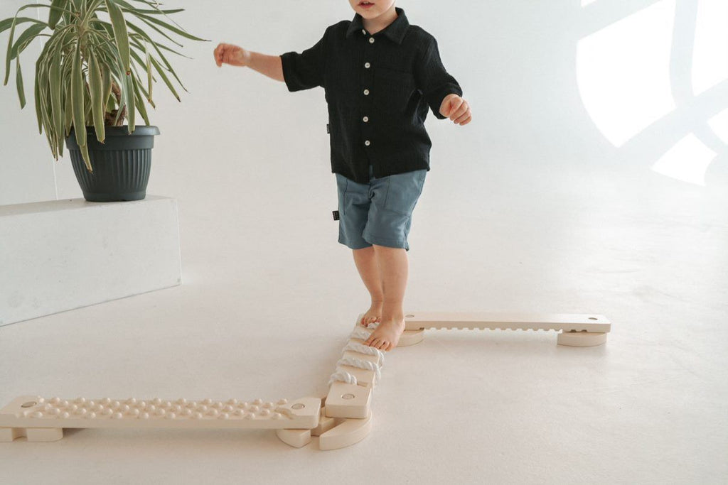 Wooden balance beam - Balance Beam TipiToo mini - Ivory white - Ette Tete