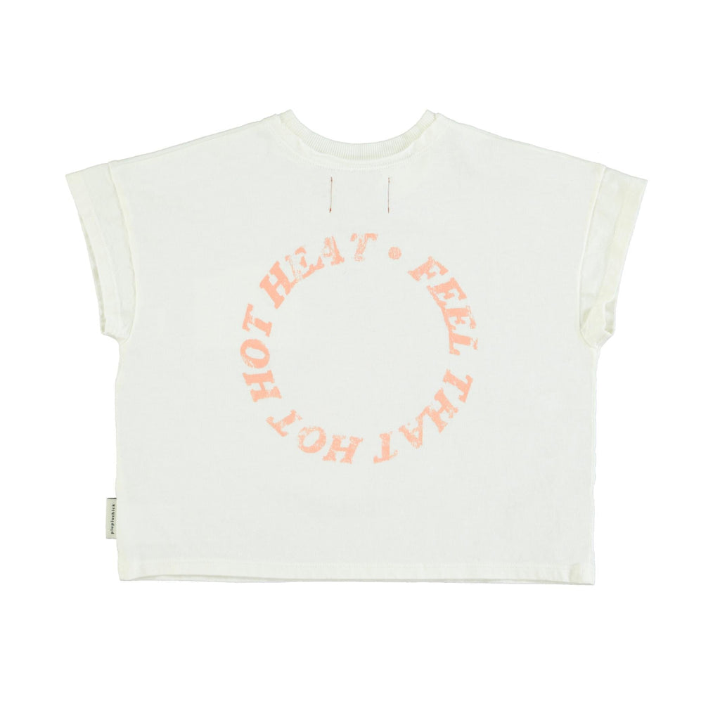 T-shirt - ecru met hart print