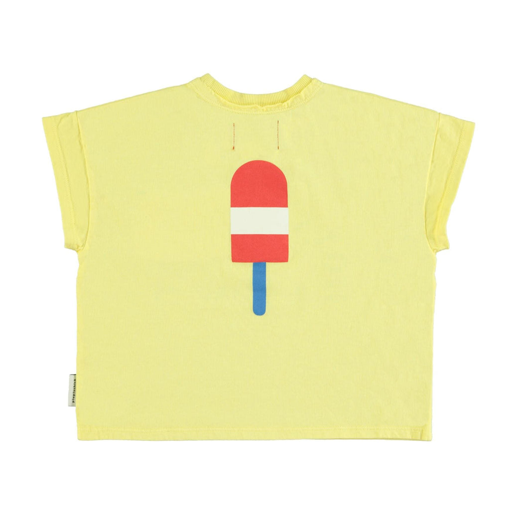 T-shirt - geel met ijsjeprint