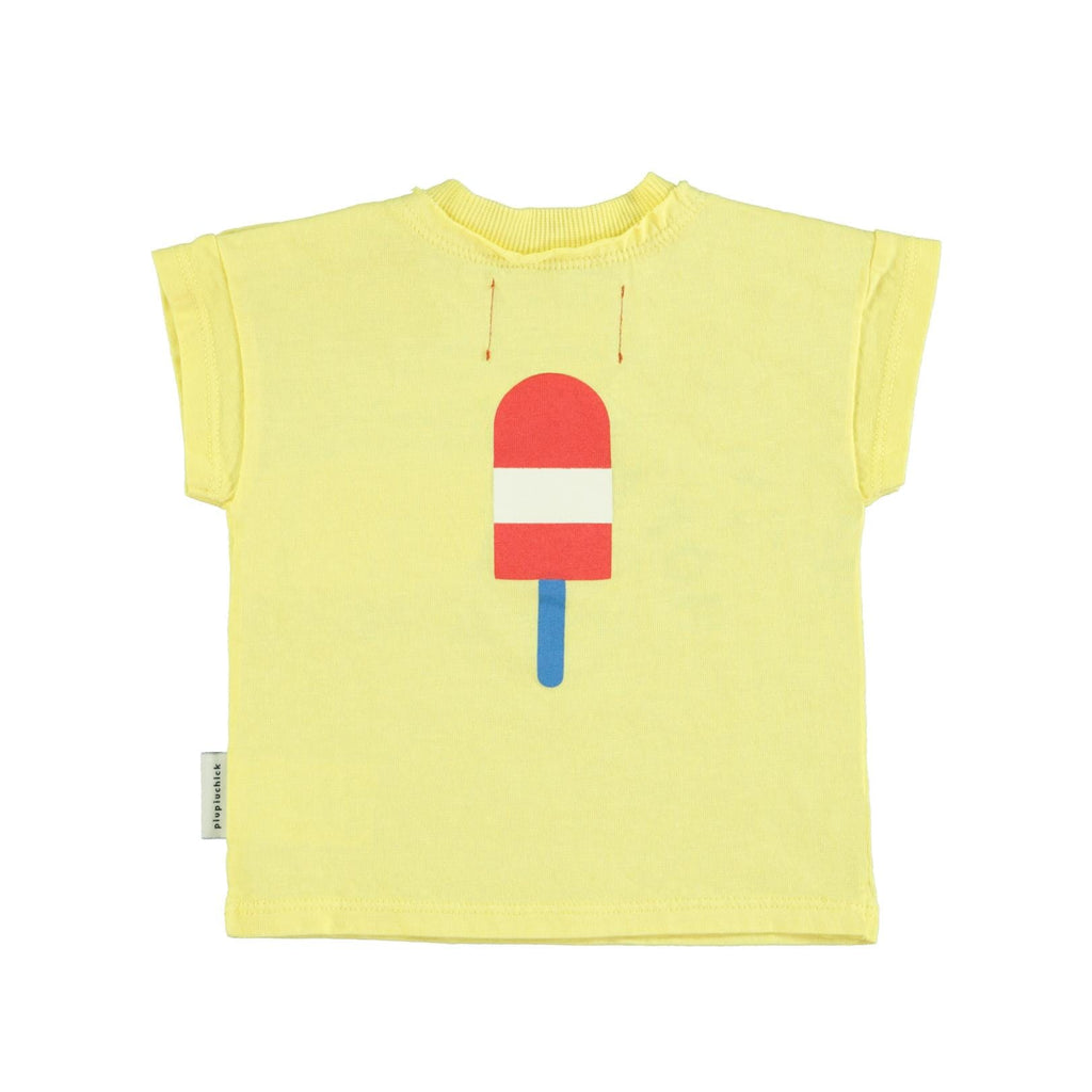 T-shirt - geel met ijsjeprint