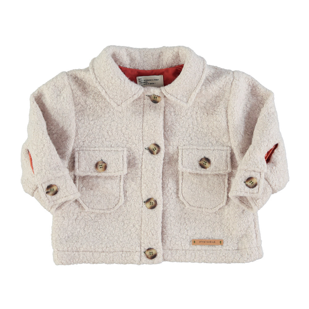 Faux fur jacket - Veste écru avec imprimé "vida bonita" - piupiuchick