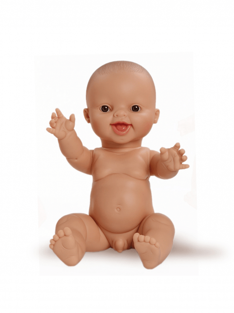 Paola Reina - Babypop jongetje Gordi ongekleed - Wit en bruine ogen
