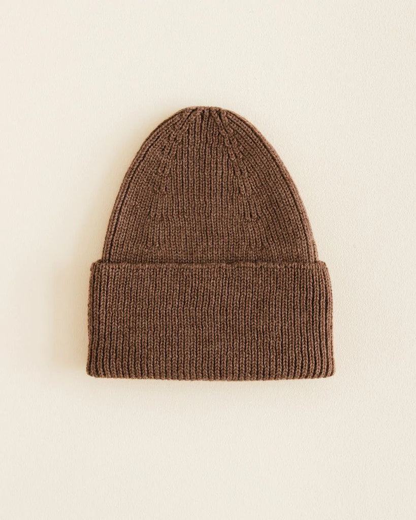 beanie fonzie - mocha - hvid