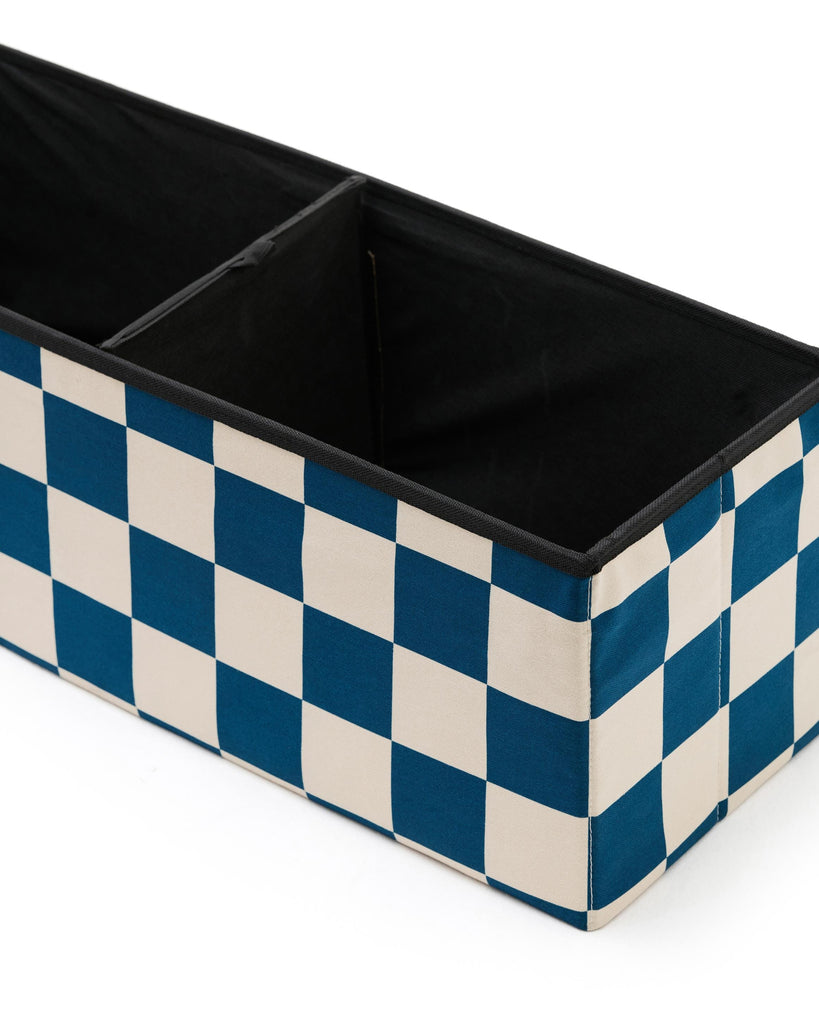 Poef 80cm met opslagruimte - Check Teal - Kid's Concept