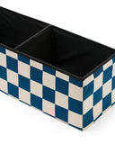 Poef 80cm met opslagruimte - Check Teal - Kid's Concept
