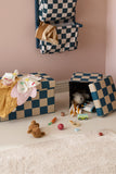 Poef 80cm met opslagruimte - Check Teal - Kid's Concept
