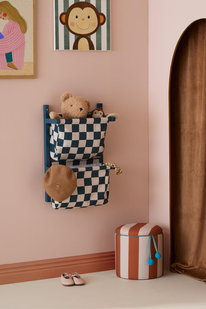 Wandrek textiel - Check Teal - Kid's Concept