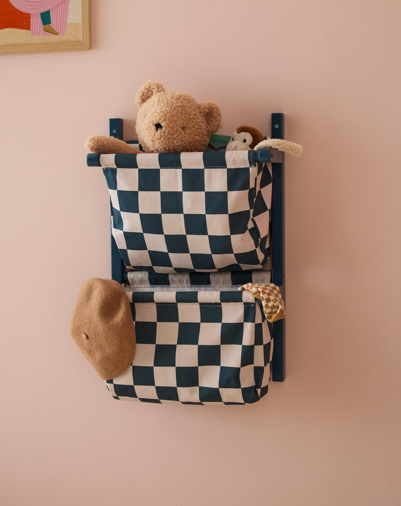 Wandrek textiel - Check Teal - Kid's Concept