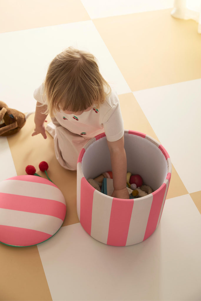 Poef cylinder met opslagruimte - Pink - Kid's Concept