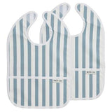 2-pack Slab met opvangbak - Fat Stripe Jeans Blue - Meyco