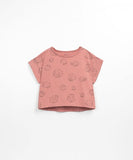 T-shirt met schelpenprint - Coral