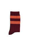 Sokken - Bordeaux & Orange stripes
