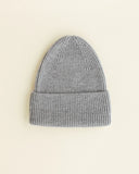 Beanie Fonzie Kids - Grey melange - Hvid