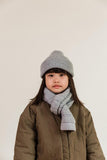 Beanie Fonzie Kids - Grey melange - Hvid