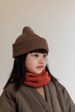 Beanie Fonzie Kids - Mocha - Hvid